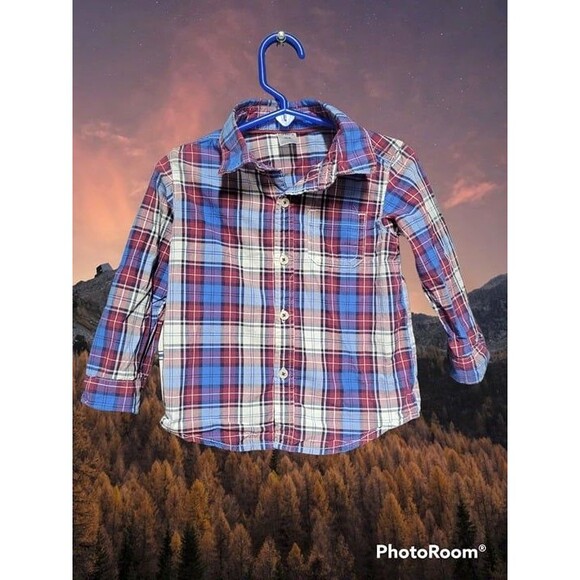 Carter's Plaid Long Sleeve Size 24M (J69) - Picture 1 of 2